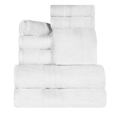 Cotton Highly Absorbent Solid Assorted 8-Piece Towel Set by Blue Nile Mills