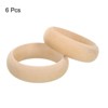 Unique Bargains DIY Crafting Natural Smooth Unfinished Wood Rings 6 Pcs - 3 of 4