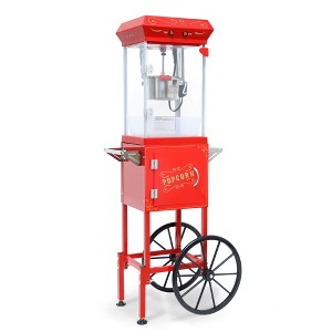 FONTOI 6/8/10/12/16/20 OZ Popcorn Machine with Cart Stainless Steel Kettle Heated Warming Deck and Old Maids Drawer for Easy Cleanup - 1 of 4