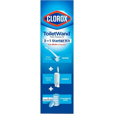 Clorox ToiletWand Disposable Toilet Cleaning System - ToiletWand Storage Caddy and 6 Refill Heads