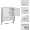KWPZQEB Bathroom Wall Cabinet, Over The Toilet Storage Cabinet with 2 Barn Doors, Open & Towel Bar, Farmhouse Medicine Cabinet for Bathroom - 4 of 4