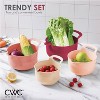 COOK WITH COLOR Nesting Plastic Mixing Bowl Set with Pour Spouts and Handles, Rose, 4 Piece Non-Slip - 3 of 4