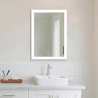 Rectangular Wall Mirror, White Framed Mirror for Bathroom, Bedroom, Living Room & Entryway Decor