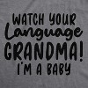 Watch Your Language Grandma I'm A Baby Baby Bodysuit Funny Curse Swearing Infant Jumper - Crazy Dog Baby Bodysuit - 2 of 4