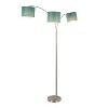 Willow Trio 84" Contemporary Metal Floor Lamp in Brushed Nickel and Turquoise Linen from Grandview Gallery by LumiSource - 2 of 4
