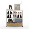 Furinno Entryway Freestanding Shoe Rack 5-Tier Large Shoe Storage Organizer W/Stainless Steel Tubes for 16-20 Pairs,White Oak - 2 of 4