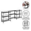 Breighton Home 32.5" Xtra Storage 3 Tier Wide Folding Metal Shelves with Set of 3 Extension Shelves in Black - 4 of 4