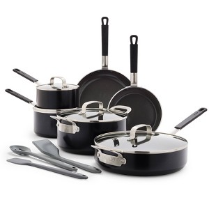 Bobby Flay 13pc Ceramic Nonstick Aluminum Cookware Set Black - 1 of 4