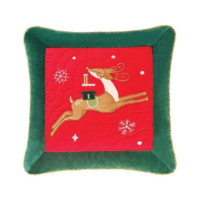 C&F Home 18" x 18" Deer with Gifts Quilted Pillow