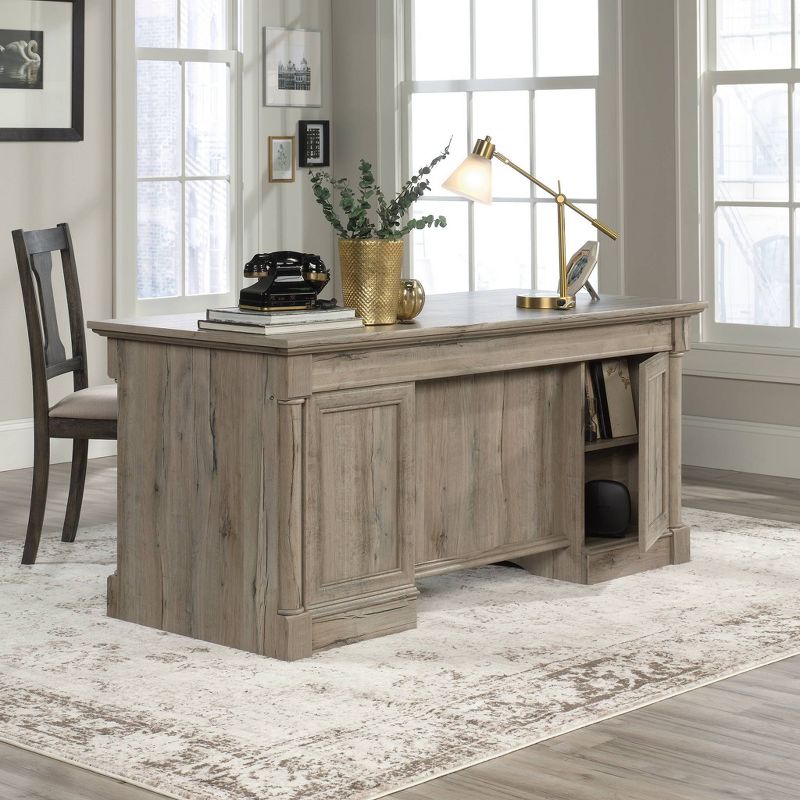 Palladia Executive Desk Split Oak - Sauder: Home Office Furniture with Keyboard Tray, File Storage, 5 of 7