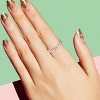 Guili Blush Sterling Silver Rose Gold-Plated Clear Cubic Zirconia Band Ring, A Delicate Fusion of Elegance, Sophistication, and Beauty, Size 6, 7, 8 - 2 of 3