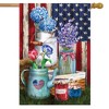 American Picnic Rustic House Flag Patriotic Floral 28" x 40" Briarwood Lane - 2 of 4