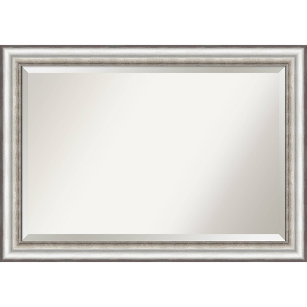 Photos - Wall Mirror 41" x 29" Salon Framed  Silver - Amanti Art