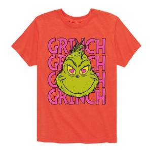 Boys' - Dr. Seuss - The Grinch Face Heart Eyes Short Sleeve Graphic T-Shirt - 1 of 4