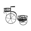 Tricycle Plant Stand  2-Tiered Indoor or Outdoor Decorative Vintage-Look Metal Display for Patio, Deck, Home or Lawn by Pure Garden (Black) - 3 of 4