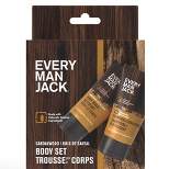 Every Man Jack Men's Sandalwood Body Trial & Travel Pouch Set - Body Wash, 2-in-1 Shampoo + Conditioner - 2ct