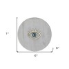 HomeRoots 6" Gold And White Round Marble Inlaid Eye Serving Tray - 3 of 4