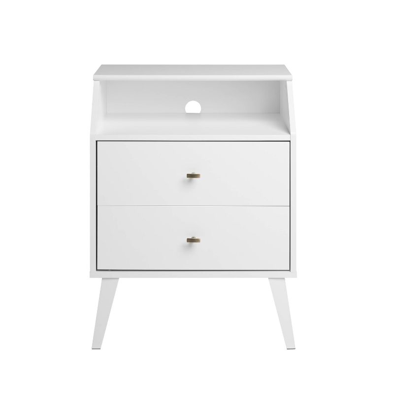 2 Drawer Milo Mid-Century Modern Nightstand with Angled Top - Prepac, 4 of 9