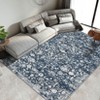 Machine Washable Vintage Floral Distressed Rug 8x10 Stain Resistant Indoor Carpet With Non-Slip Backing Low Pile Floor Cover For Bedroom Playroom - 3 of 4