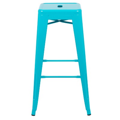 Teal 46'' Industrial Metal Backless Barstool - Set of 4
