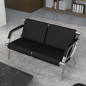 Kinsuite 2-Seat Office Reception Waiting Room Chairs - Guest & Reception Chairs, Black - 1 of 2
