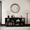 ORRD 59" Modern Sideboard Buffet Cabinet with 4 Doors, Water Ripple Design Storage Cabinet with Anti-Tip for Kitchen, Dining & Living Room(Black) - 3 of 4