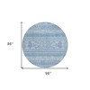 Sky Blue And Ivory Southwestern Washable Indoor Outdoor Area Rug - 3 of 4