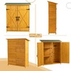 GDFStudio Hamilton 64" Outdoor Fir Wood Storage Shed with Detachable Shelves and Asphalt Roof - 4 of 4