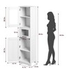 Narrow Bathroom Cabinet, Tall and Narrow Cabinet with Doors and Adjustable Shelf, Freestanding Bathroom Cabinet - 3 of 4