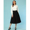 INSPIRE CHIC Women's Vintage Collared Long Sleeve Work Button Down Shirt - 2 of 4