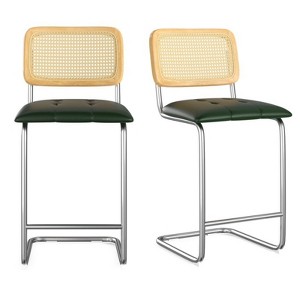 FURNIinspire Dining Chair, Height Bar Stools Set of 2, Armless Bar Chairs for Kitchen Island, Green, 18.9"*17.7"*39.4" - 1 of 4