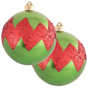 Christmas By Krebs 6" (150mm) Ornament, [2 Pieces], Commercial Grade Indoor and Outdoor Shatterproof Plastic, Water Resistant Decorated Ball Shape Ornament Decorations - 1 of 3
