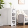 Bathroom Floor Cabinet, Freestanding Small Bathroom Storage Cabinet with 4 Drawers, White Wooden Storage Organizer - 4 of 4