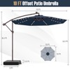 Costway Patio 10FT Hanging Offset Umbrella 32 LED Lights Sand Bag Outdoor Cross Base Beige/Turquoise/Dark Gray/Wine/Coffee/Navy - 3 of 4