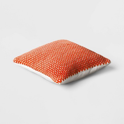20&#34;x20&#34; Woven Waves High Dimension Square Outdoor Throw Pillow Orange - Threshold&#8482;