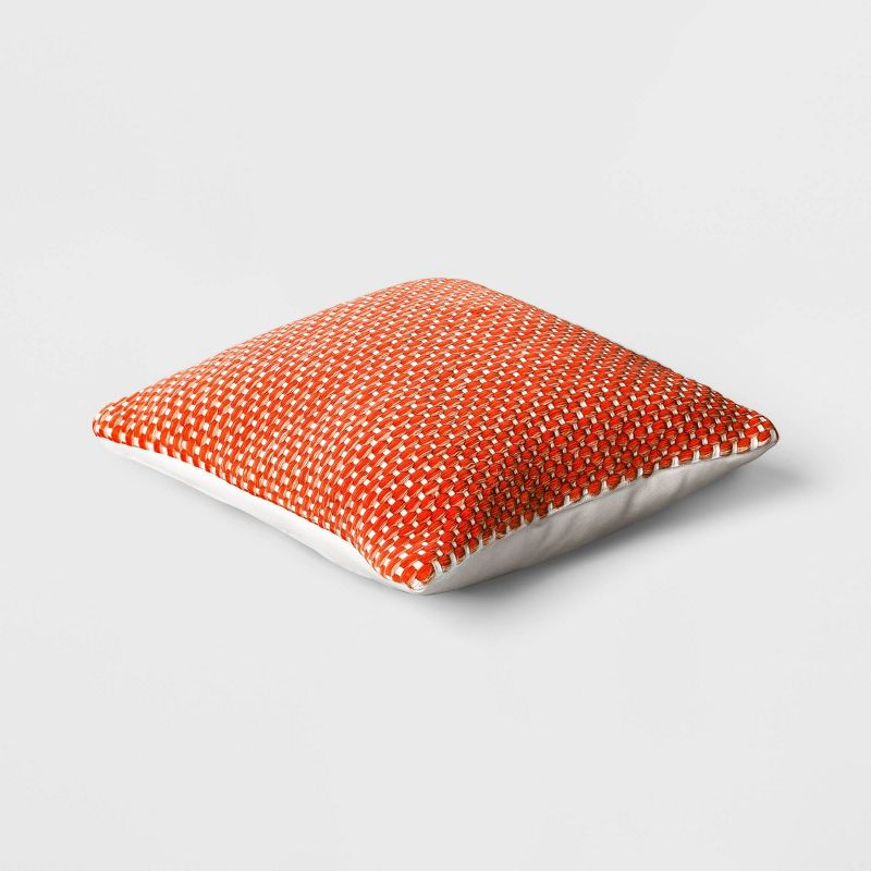 20&#34;x20&#34; Woven Waves High Dimension Square Outdoor Throw Pillow Orange - Threshold&#8482;, 4 of 6