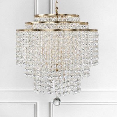 Gabrielle Antique Gold 6-Light Crystal Chandelier