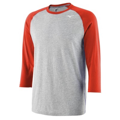 Mizuno Youth Mizuno 3/4 Practice Tee Youth - Boys Size Small In Color Grey-Red (9110)