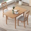 Merax 3-Piece Extendable Drop Leaf Dining Set with Upholstered Chairs - 2 of 4