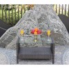 Vynxaria Patio Coffee Tables - 34.6" Outdoor Furniture with Tempered Glass Top - 2 of 4