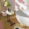 MAYEERTY C-Shaped Side Table, Wood End Table with Metal Frame Slide for Bedroom Living Room, White - 2 of 4