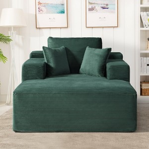 Chaise Lounge Chair Indoor, Plush Corduroy Cloud Couch, Fluffy Oversized Sofa Bed for Bedroom Living Room, Boneless Reading Longue Chair Green 44.29 - 1 of 4