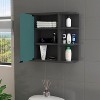 NicBex Bathroom Wall Mount Storage Cabinet Mirror Medicine Cabinet with Panel Door & 6 Open Shelves - 4 of 4