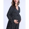 Women's Long Sleeve Button Front Maternity Midi Dress | Motherhood Maternity - 4 of 4