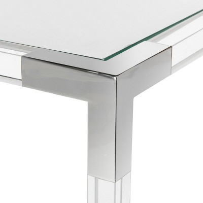 Silver Glass and Acrylic Rectangular Console Table