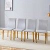 Set Of 4 PU Leather Upholstered Dining Chairs,Accent Chair With Metal Legs,Modern Armless Side Chairs For Kitchen or Dining Room-Coolbibila - 2 of 4