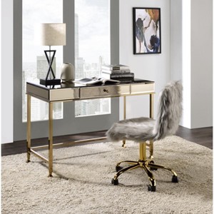 NicBex Home Office Desks 42" Desk with Storage Office Home Desks Writing Table with 1 Drawer, Metal Legs and Mirroed Desktop for Study - 1 of 4