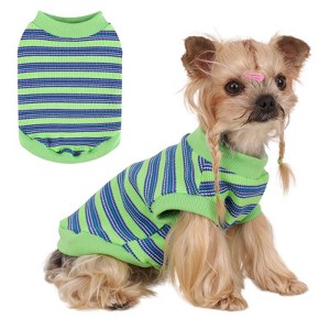 Dog Shirt, Pet Clothes for Chihuahua, Yorkie Teacup Costumes Striped, Small Dogs Sleeveless Tank Top Vest, Breathable Cotton Puppy T-Shirt - 1 of 4