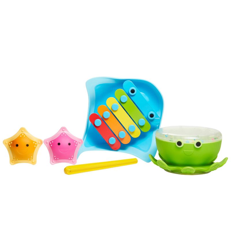 Munchkin Bath Beats Musical Bath Toy Xylophone Bath Drum and Shakers Gift Set, 3 of 16