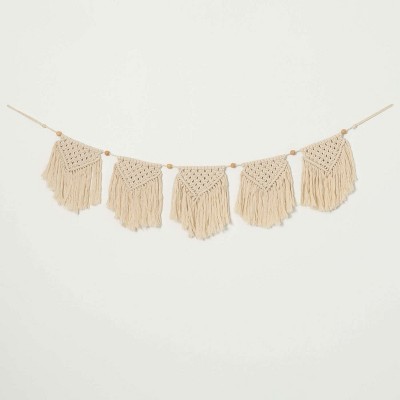 Woven Macrame Garland Multicolor 47"H